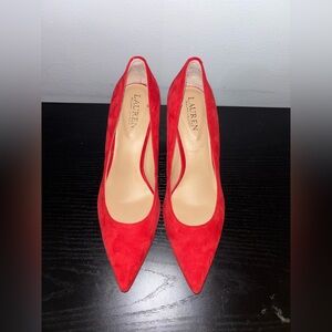 Ralph Lauren Red Suede Women's Heels size 7.5